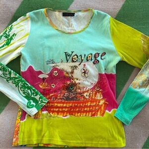 Custo Barcelona Multicolor Graphic Y2K Tee